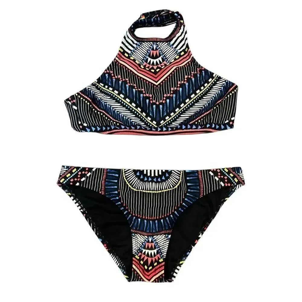 Bar III Two Piece Bikini Swimsuit Set abstract boho Size top XS bottoms S